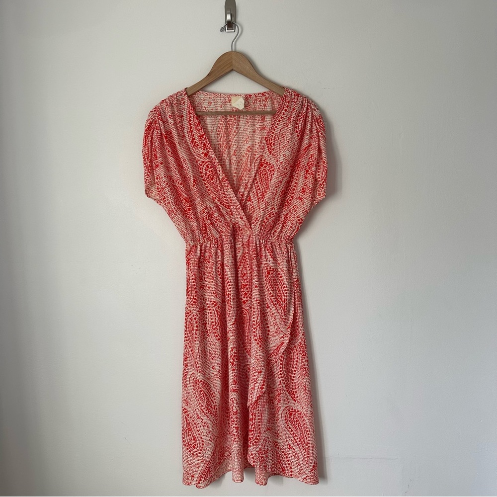 Needle & Thread Red Paisley Midi Dress